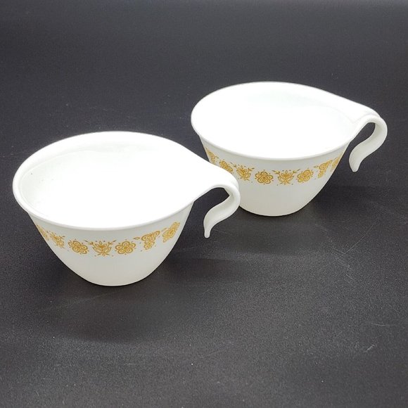 Corning Corelle Butterfly Gold Flat Hook Handle Cups (2) - Picture 1 of 4